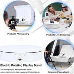Espositore girevole elettrico a 360 gradi, piatto rotante motorizzato, per esposizione di gioielli, orologio, prodotti, base 22 cm
