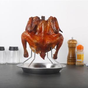 Supporto per arrostire il pollo, porta pollo pieghevole, per arrosti di pollo, per forno, barbecue, BBQ grill