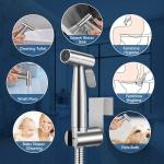 Spruzzatore per Bidet Portatile per WC, Doccetta per Bidet in Acciaio Inox con Tubo Flessibile e Valvola 1/2"