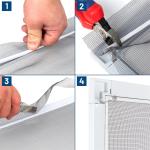 Zanzariera finestra, tenda antimosche, anti insetti, con telaio in alluminio, bianco o antracite