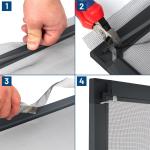 Zanzariera finestra, tenda antimosche, anti insetti, con telaio in alluminio, bianco o antracite