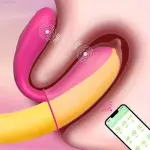 Vibratore per donna senza fili, giocattoli per adulti, per coppie, ricarica USB, con doppia stimolazione