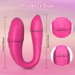 Vibratore per donna senza fili, giocattoli per adulti, per coppie, ricarica USB, con doppia stimolazione