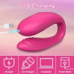 Vibratore per donna senza fili, giocattoli per adulti, per coppie, ricarica USB, con doppia stimolazione