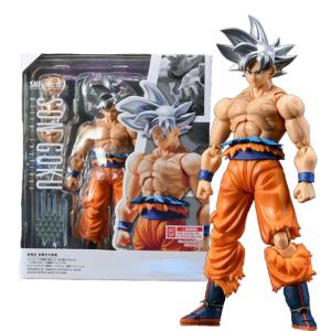 Dragon Ball Z, Son Goku, capelli grigio, figure anime, snodabile, 16 cm, modello manga da collezione, con volti, mani e armi