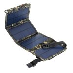 Carica batteria, pannello solare, pieghevole, portatile, USB, impermeabili, per carica batterie telefoni, cellulari e tablet, per la spiaggia, il campeggio all'aperto a casa, mimetico