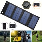 Carica batteria, pannello solare, pieghevole, portatile, USB, impermeabili, per carica batterie telefoni, cellulari e tablet, per la spiaggia, il campeggio all'aperto a casa, mimetico