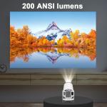 Projecteur 4K, Android 11, HY300, h713, 200ANSI, BT5.0, 1280 x 720P, WiFi, fonction d'inclinaison à 180 degrés, 130 pouces, cinéma maison, projecteur portable
