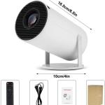 Projecteur 4K, Android 11, HY300, h713, 200ANSI, BT5.0, 1280 x 720P, WiFi, fonction d'inclinaison à 180 degrés, 130 pouces, cinéma maison, projecteur portable