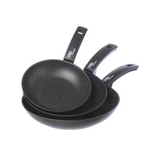 Set 3 Casseroles, 20 cm / 24 cm / 28 cm, marque Moneta Etnea