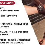 Fasce Polsi Palestra, Cinghie per Sollevamento Pesi e Stacchi da Terra, per Uomo e Donna, Bodybuilding e Powerlifting