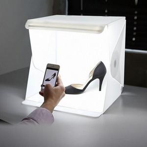 Mini studio fotografico Portatile con luci led, dimensione 23 x 23 x 24cm