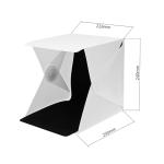 Mini studio photo portable avec lumières LED, dimensions 23 x 23 x 24 cm