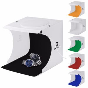 Mini studio fotografico Portatile con luci led e foro superiore 24 x 23 x 23cm 550 ML