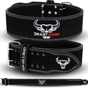 Cintura palestra per uomo e donna, professionale in pelle, ideale per sollevamento pesi, bodybuilding, crossfit, powerlifting e squat BEAST RAGE