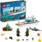 LEGO City, Tauchjacht, mit Taucher-Minifiguren, Meerestieren und Schwertfisch, Kinderset, ab 5 Jahren, 60221