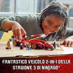 LEGO NINJAGO Ninja X-1 Super-Rennwagen, Spielzeugauto und Ninja-Motorrad mit goldener Cole-Figur, 71737