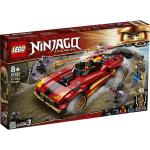 LEGO NINJAGO Ninja X-1 Super-Rennwagen, Spielzeugauto und Ninja-Motorrad mit goldener Cole-Figur, 71737