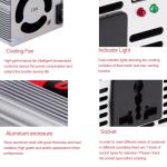 Inverter DC / AC da 12 Volt DC a 220 Volt AC, 350 watt di potenza