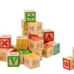 Holzwürfel mit Tieren Buchstaben und Zahlen Set Pädagogische 3 x 3 cm