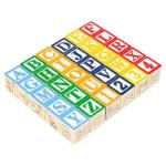 Holzwürfel mit Tieren Buchstaben und Zahlen Set Pädagogische 3 x 3 cm