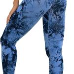 Leggings sportivi donna, vita alta pancia piatta, Push Up, vita alta, Opaco scrunch, Pantaloni palestra fitness per yoga jogging, Blu Nero