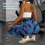 Leggings sportivi donna, vita alta pancia piatta, Push Up, vita alta, Opaco scrunch, Pantaloni palestra fitness per yoga jogging, Blu Nero