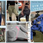 Leggings sportivi donna, vita alta pancia piatta, Push Up, vita alta, Opaco scrunch, Pantaloni palestra fitness per yoga jogging, Blu Nero