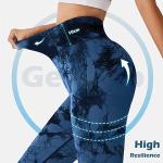 Leggings sportivi donna, vita alta pancia piatta, Push Up, vita alta, Opaco scrunch, Pantaloni palestra fitness per yoga jogging, Blu Nero