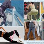 Damen Sport Leggings, hoch tailliert flacher Bauch, Push Up, hoch tailliert, mattes Knirschen, Fitness Hose für Yoga Jogging