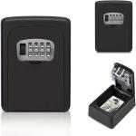 Cassa forte per chiavi, per esterno in metallo, con combinazione codice, ideale per depositare chiavi, materiale in metallo, colore nero