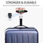 Bilancia digitale per pesa bagagli, valigie, con funzione di tara, per viaggi, massima capacità 50 kg /110 lb, colore nero