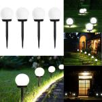 Faretto, lampada solare, lampioncino, luci giardino, segnapasso a picchetto, 4 pezzi, LED