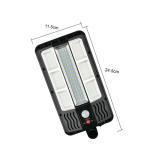 Lampione stradale, faretto stradale, faro per illuminazione strada, energia solare, con sensore di movimento, 117 LED
