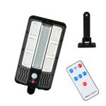 Lampione stradale, faretto stradale, faro per illuminazione strada, energia solare, con sensore di movimento, 117 LED