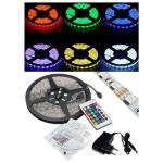 Striscia led, SMD 5050, RGB, IP65, 150 led, multi colori, 5 metri di bobina, con alimentatore e telecomando