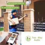 Telecamera di Sorveglianza Videocamere WIFI Esterno, PTZ, 1080P IP Cam Senza Fili, 355° /90°, 40M Visione Notturna, Motion Detection, APP