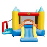 Grande Castello, 4 in 1, gonfiabile, scivolo doppio, gioco per bambini, tappeto saltarello, Happy Hop