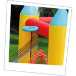 Grande Castello, 4 in 1, gonfiabile, scivolo doppio, gioco per bambini, tappeto saltarello, Happy Hop
