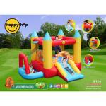 Grande Castello, 4 in 1, gonfiabile, scivolo doppio, gioco per bambini, tappeto saltarello, Happy Hop