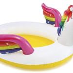 Piscina Gonfiabile con Unicorno e spruzzo giochi bambini, grandezza 272x193x104 cm, Intex 57441, ricondizionato