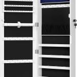 Kleiderschrank, Schmuckrank, Spiegelschrank, Modeschmuck, zum Aufhängen, mit Spiegel, Wandbefestigung 119 x 35 x 9 cm, mit LED-Leuchten
