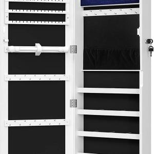 Armoire, porte bijoux, bijoux fantaisie, à suspendre, avec miroir, fixation murale 119 x 35 x 9 cm, avec lumières led