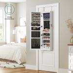 Kleiderschrank, Schmuckrank, Spiegelschrank, Modeschmuck, zum Aufhängen, mit Spiegel, Wandbefestigung 119 x 35 x 9 cm, mit LED-Leuchten