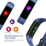 Smartwatch frequenza cardiaca resistente all'acqua, calorie, contapassi, sms, telefono, Honor Band 5, blu