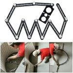 Righello di misurazione multi angolo con doppia asola, multiuso, per piastrelle, in alluminio, adatto per piastrellista, costruttori, artigiani, falegnami, falegnami e bricolage