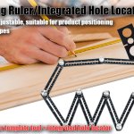 Righello di misurazione multi angolo con doppia asola, multiuso, per piastrelle, in alluminio, adatto per piastrellista, costruttori, artigiani, falegnami, falegnami e bricolage