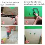 Righello di misurazione multi angolo con doppia asola singola, multiuso, per piastrelle, in alluminio, adatto per piastrellista, costruttori, artigiani, falegnami, falegnami e bricolage