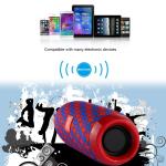 Haut-parleur stéréo portable, haut-parleur portable 5 x 2 Watt, Bluetooth, étanche, rouge