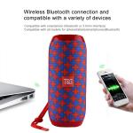 Haut-parleur stéréo portable, haut-parleur portable 5 x 2 Watt, Bluetooth, étanche, rouge